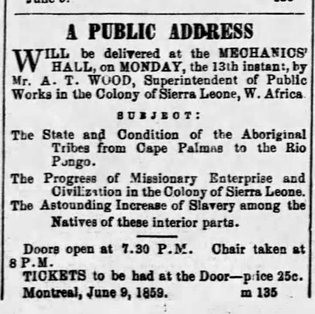 Extract from Montreal Gazette 1859-06-09 2024 02 15FrankMackey 18590609MtlGazettep2c7